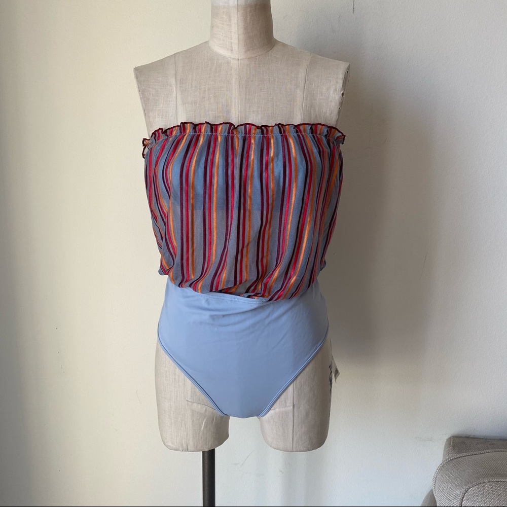 UO Dolly Striped Strapless One-piece Swimsuit